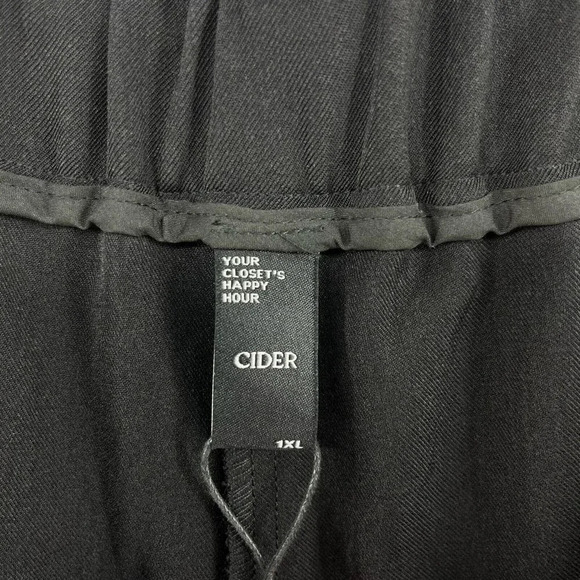 Cider Pants Women's Sz 1XL Black High-Rise Cropped Wide Leg Elastic Waist - Picture 11 of 13